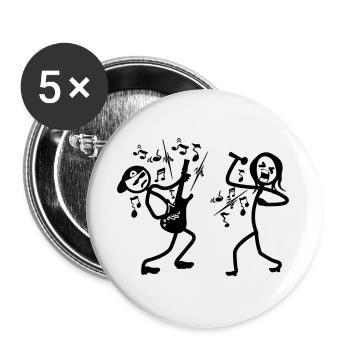 Guitarist and singer - Buttons large 2.2''/56 mm (5-pack) - white - Front