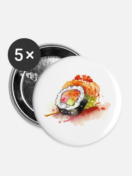 Sushi - Buttons large 2.2''/56 mm (5-pack) - white