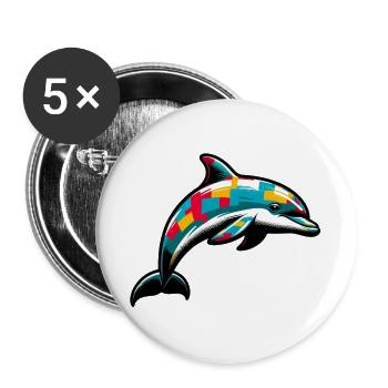 Dolphin - Buttons large 2.2''/56 mm (5-pack) - white - Front
