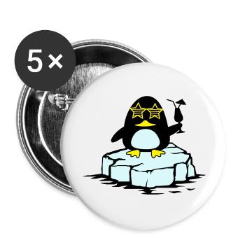 beach pinguin eisscholle - Buttons groß 56 mm (5er Pack) - Weiß - Vorne
