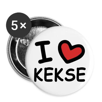 I Love Cookies - Buttons large 2.2''/56 mm (5-pack) - white - Front