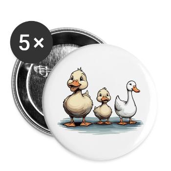 ENTEN UND GANS - Buttons groß 56 mm (5er Pack) - Weiß - Vorne