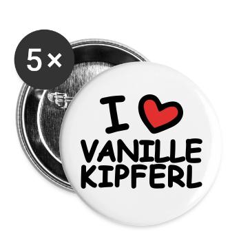 I Love Vanilla Crescents - Buttons large 2.2''/56 mm (5-pack) - white - Front