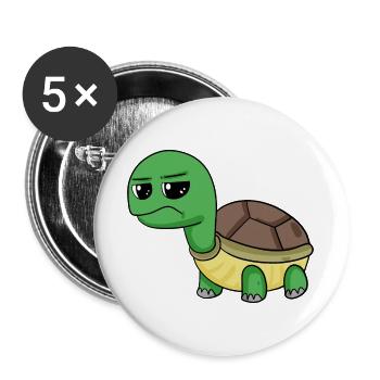 Turtle - Buttons large 2.2''/56 mm (5-pack) - white - Front