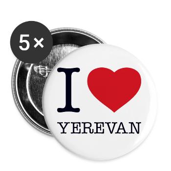 I LOVE YEREVAN Jerewan Armenia Armenien - Buttons groß 56 mm (5er Pack) - Weiß - Vorne