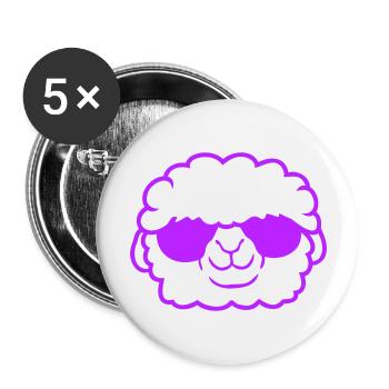 Sheep Sunglasses Party Sheep Lamb Cute Head - Buttons large 2.2''/56 mm (5-pack) - white - Front