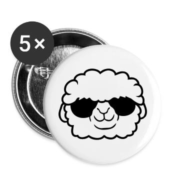 Sheep Sunglasses Party Sheep Lamb Cool Head - Buttons large 2.2''/56 mm (5-pack) - white - Front