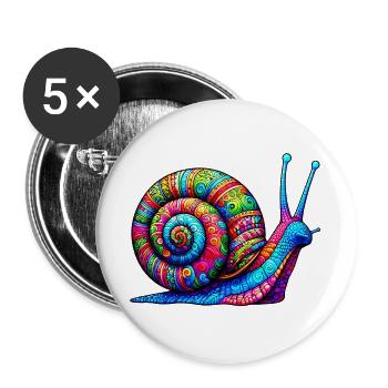 Snail - Buttons large 2.2''/56 mm (5-pack) - white - Front
