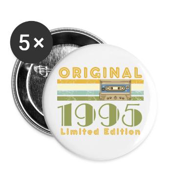 30.Geburtstag Original 1995 Limited Edition Retro - Buttons groß 56 mm (5er Pack) - Weiß - Vorne