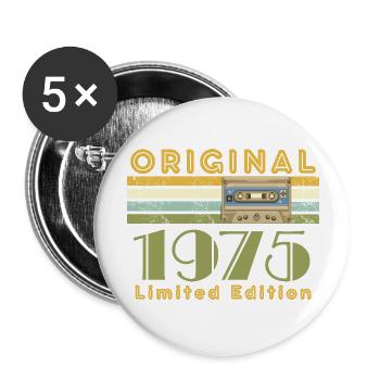 50.Geburtstag Original 1975 Limited Edition Retro - Buttons groß 56 mm (5er Pack) - Weiß - Vorne