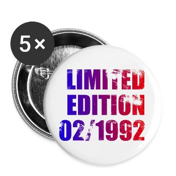 33e anniversaire Edition limitée 02/1992 - Lot de 5 grands badges (56 mm) - blanc - Devant