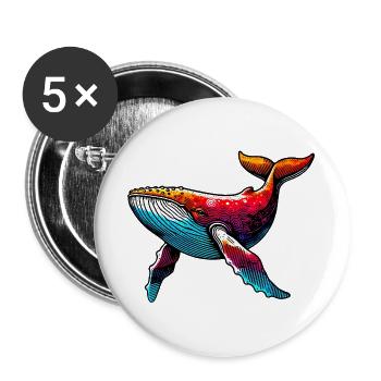 Wal - Buttons groß 56 mm (5er Pack) - Weiß - Vorne