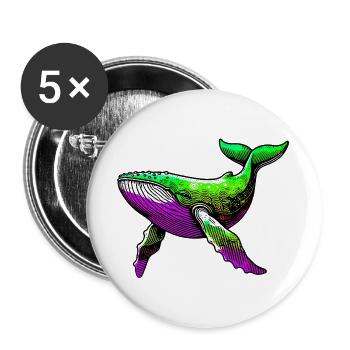 Whale - Buttons large 2.2''/56 mm (5-pack) - white - Front