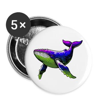 Whale - Buttons large 2.2''/56 mm (5-pack) - white - Front