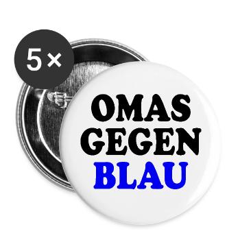 Omas gegen blau - Buttons groß 56 mm (5er Pack) - Weiß - Vorne