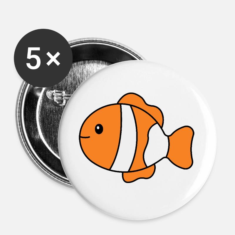 Tropical Clownfish - Buttons large 2.2''/56 mm (5-pack) - white