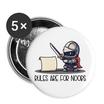 Cute Knight vs Scroll – Rules Are For - Buttons large 2.2''/56 mm (5-pack) - white - Front