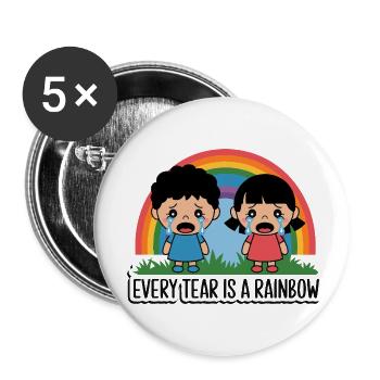 CRYING CHILDREN - Buttons large 2.2''/56 mm (5-pack) - white - Front