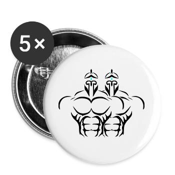 Alpha Twins Deluxe - Buttons groß 56 mm (5er Pack) - Weiß - Vorne