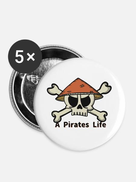 A Pirates Life logo - Buttons groß 56 mm (5er Pack) - Weiß