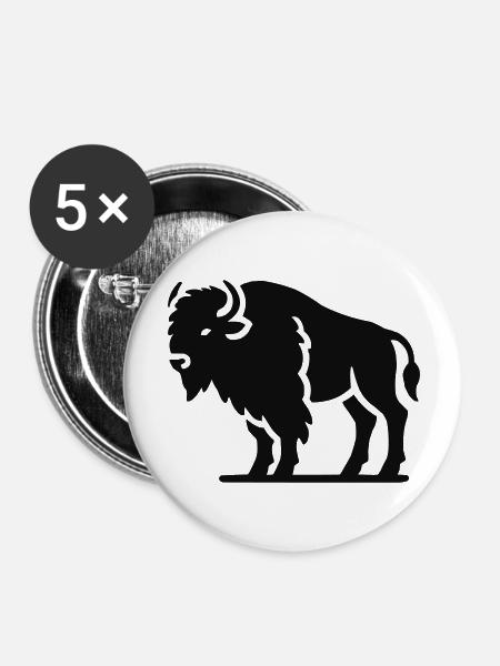 bison tier - Buttons groß 56 mm (5er Pack) - Weiß