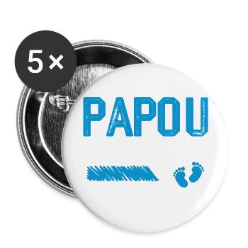 Papua im Jahr 2025 Zukunft Opa Geschenk - Buttons groß 56 mm (5er Pack) - Weiß - Vorne
