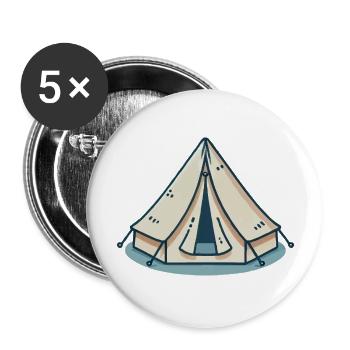 zelt - Buttons groß 56 mm (5er Pack) - Weiß - Vorne