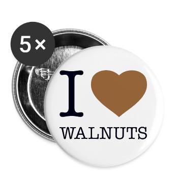 J’ADORE LES NOIX - Lot de 5 grands badges (56 mm) - blanc - Devant