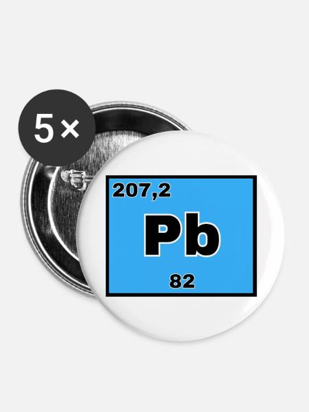 Plumbum - Buttons groß 56 mm (5er Pack) - Weiß