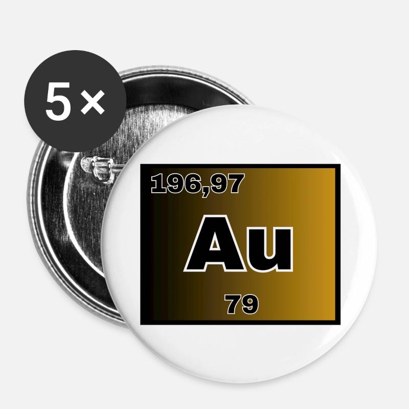 Gold - Buttons large 2.2''/56 mm (5-pack) - white