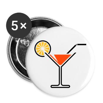 Cocktail Glass / Martini Glass + (Orange) - Buttons large 2.2''/56 mm (5-pack) - white - Front