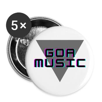 Prints for music lovers, music, trendy - Buttons large 2.2''/56 mm (5-pack) - white - Front
