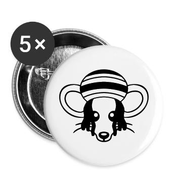 Mouse Raggae Jamaica Hat Rasta Lure Chill Hat - Buttons large 2.2''/56 mm (5-pack) - white - Front