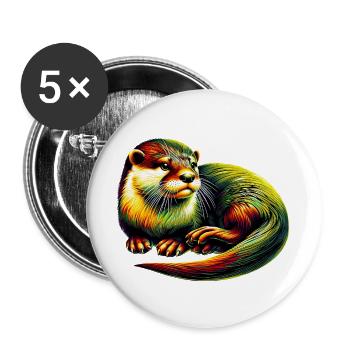 Otter - Buttons large 2.2''/56 mm (5-pack) - white - Front