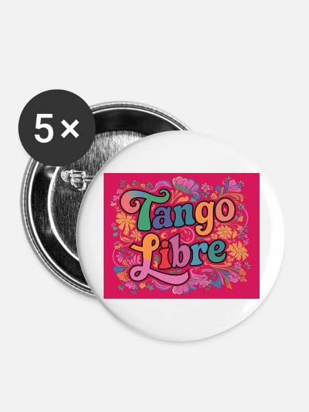 TANGO LIBRE - Buttons large 2.2''/56 mm (5-pack) - white
