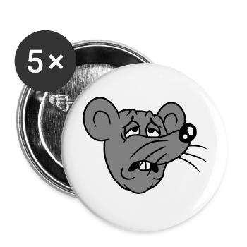 Souris épuisée triste désespérément fatiguée souffrance douce - Lot de 5 grands badges (56 mm) - blanc - Devant