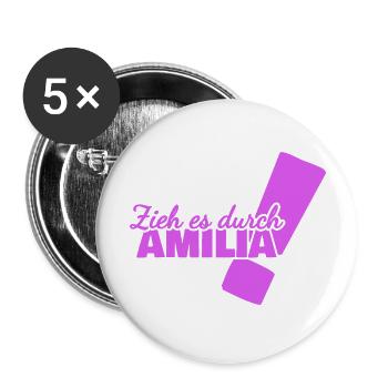 Cadeau pour Amilia - Lot de 5 grands badges (56 mm) - blanc - Devant