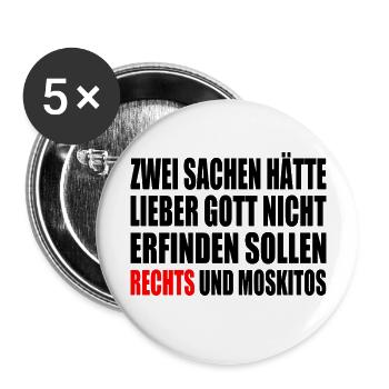 Gegen rechts - Buttons groß 56 mm (5er Pack) - Weiß - Vorne