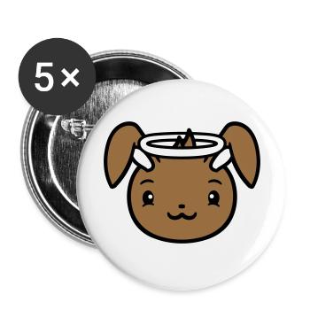 Hase Engel Heilig Himmel Gut Liebe Heiligenschein - Buttons groß 56 mm (5er Pack) - Weiß - Vorne