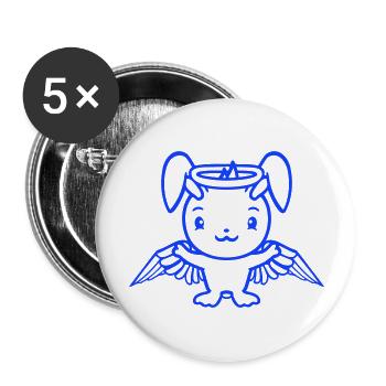 Bunny Angel Holy Sky Wings Good Flying Love - Buttons large 2.2''/56 mm (5-pack) - white - Front