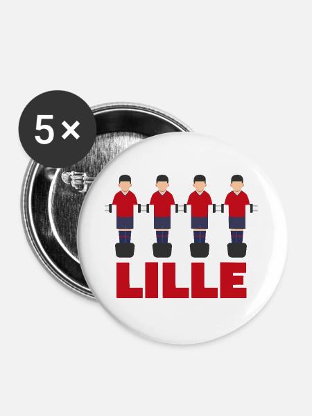 Lille - Buttons groß 56 mm (5er Pack) - Weiß