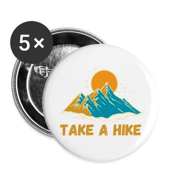 Take a hike - Buttons large 2.2''/56 mm (5-pack) - white - Front