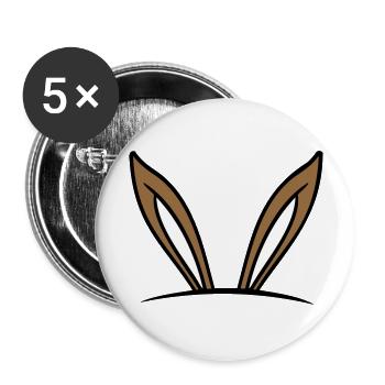 Lapin Oreilles De Lapin Trou Sac Caché Drôle Mignon - Lot de 5 grands badges (56 mm) - blanc - Devant
