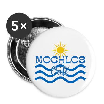 Mochlos inspiré de la plage avec soleil et vagues - Lot de 5 grands badges (56 mm) - blanc - Devant