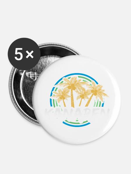 Kanaren als Urlaub - Buttons groß 56 mm (5er Pack) - Weiß