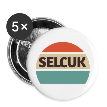 Selcuk Adventure vacation Turkish - Buttons groß 56 mm (5er Pack) - Weiß - Vorne
