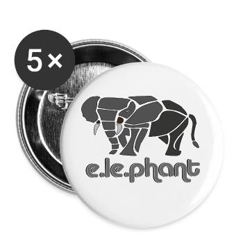 e.le.phant - Buttons large 2.2''/56 mm (5-pack) - white - Front