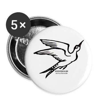 See Schwalbe Sterna hirundo maritim illustration - Buttons groß 56 mm (5er Pack) - Weiß - Vorne