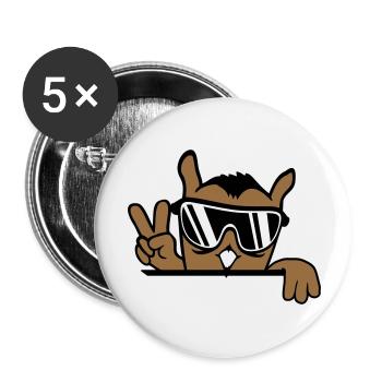 Cool Owl Peace Signe Victory Lunettes de soleil - Lot de 5 grands badges (56 mm) - blanc - Devant