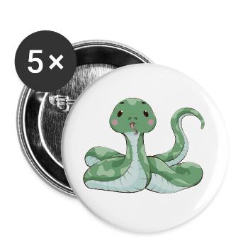 Serpent - Lot de 5 grands badges (56 mm) - blanc - Devant